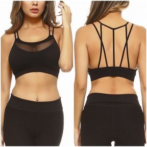 Sexy Multi Strap Sports Bra w/Front Mesh